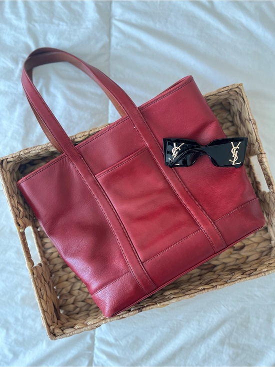 Coach Vintage Red Leather Tote Bag